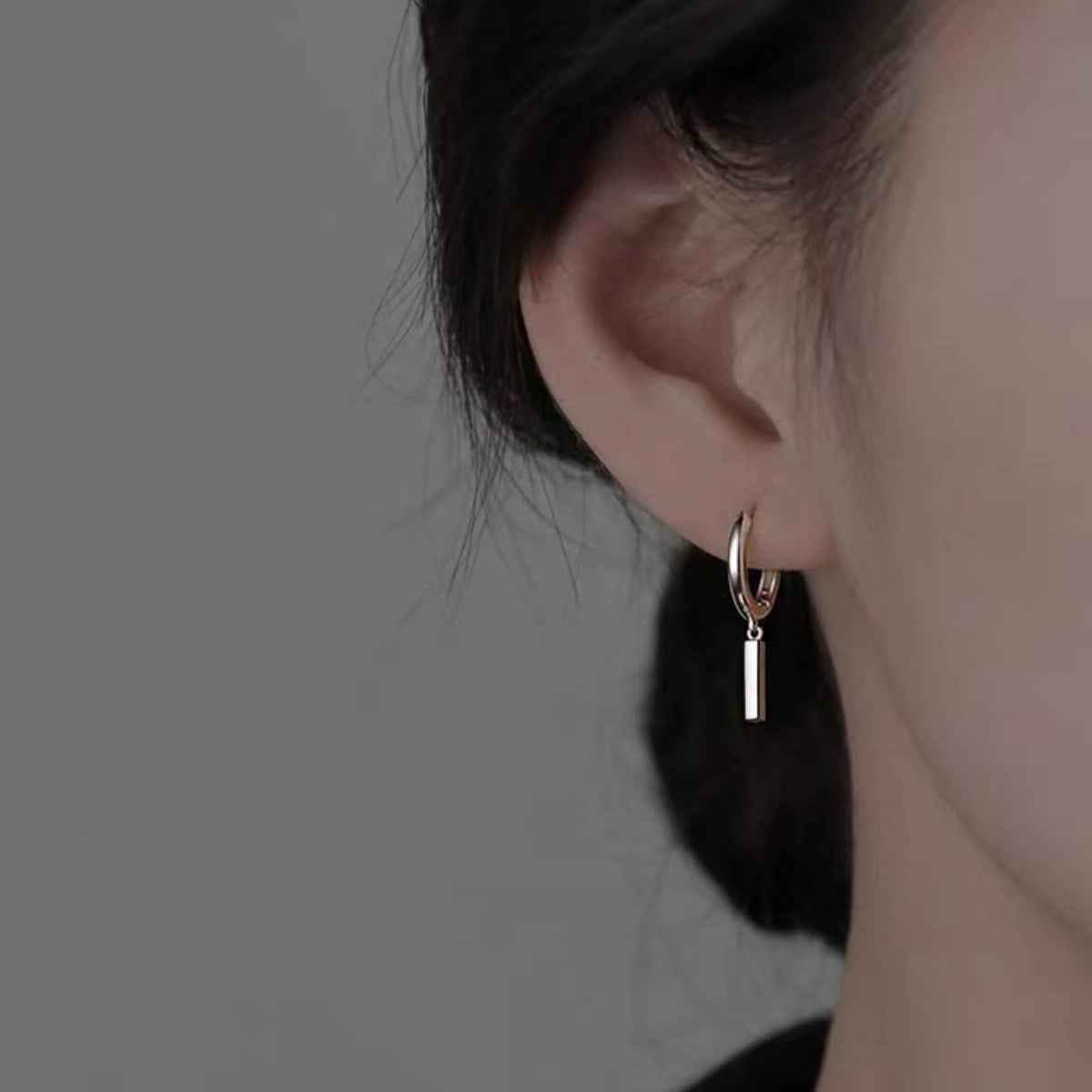 Boucles d'Oreilles Créoles Barre en Argent Sterling 925 – Bijou Minimaliste Femme | Bootiky - Bootiky