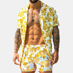 Ensemble Homme Chemise Boutonnée & Short Grandes Tailles – 100% Coton, S à 3XL - Bootiky