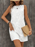 Robe Mini Tank Sans Manches — Col Rond & Texture Originale - Bootiky
