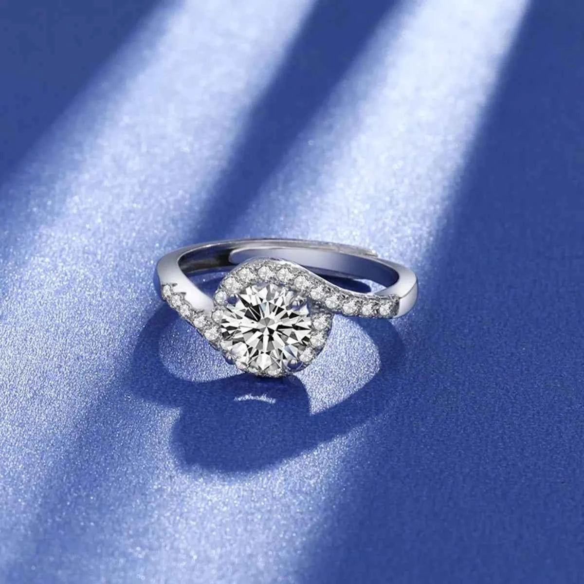Bague Moissanite 1 Carat — Argent Sterling 925 Ajustable - Bootiky