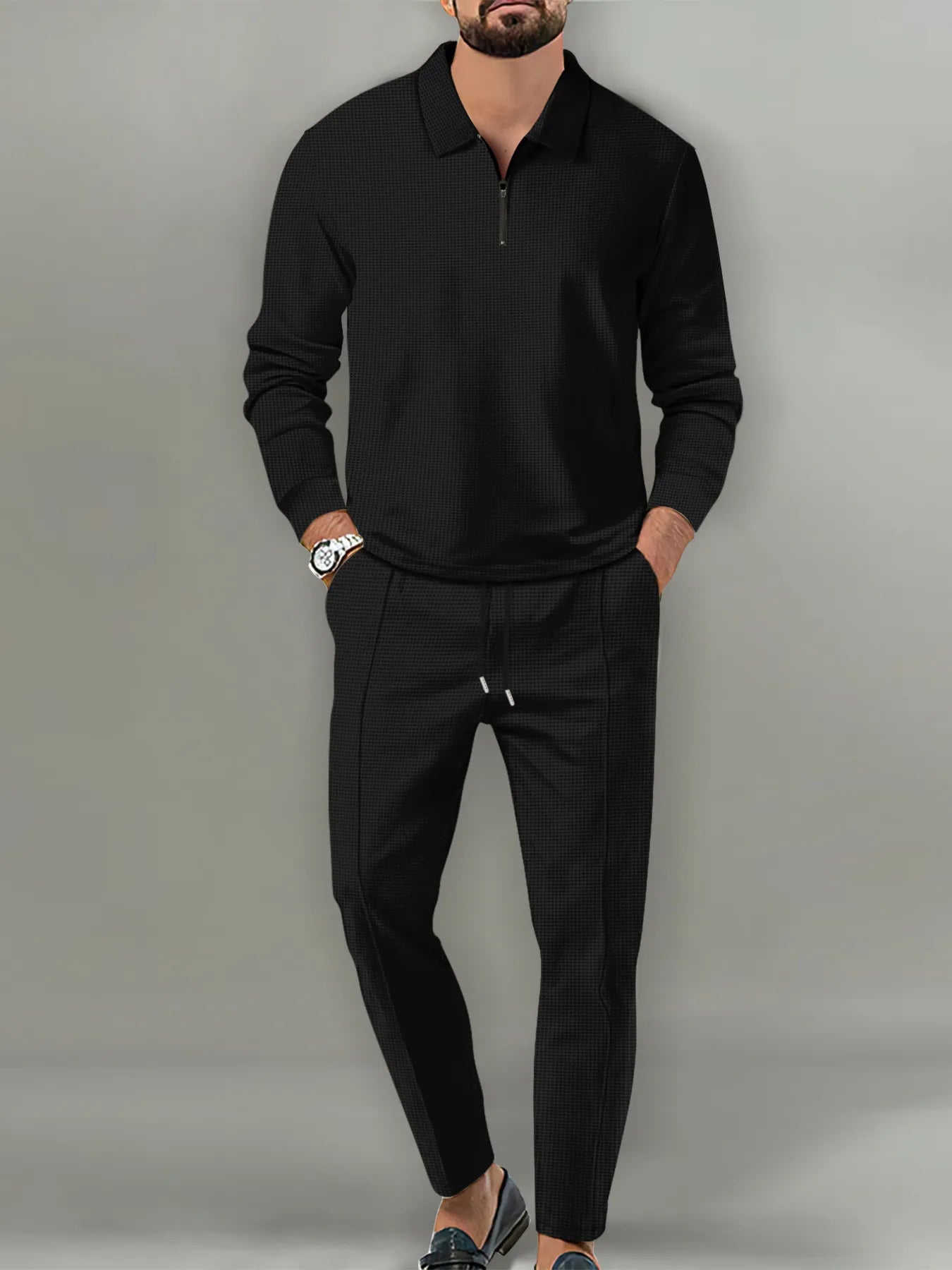 Ensemble Homme — Haut Manches Longues à Zip & Pantalon Casual - Bootiky