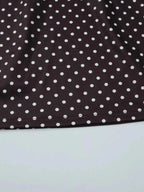 Robe Courte Retro Dolce à Pois Découpe Avant Cut-Out – Blanc, Marron, S à L - Bootiky