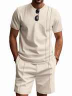 Ensemble Homme Été — T-Shirt Rayé & Short avec Poches - Bootiky