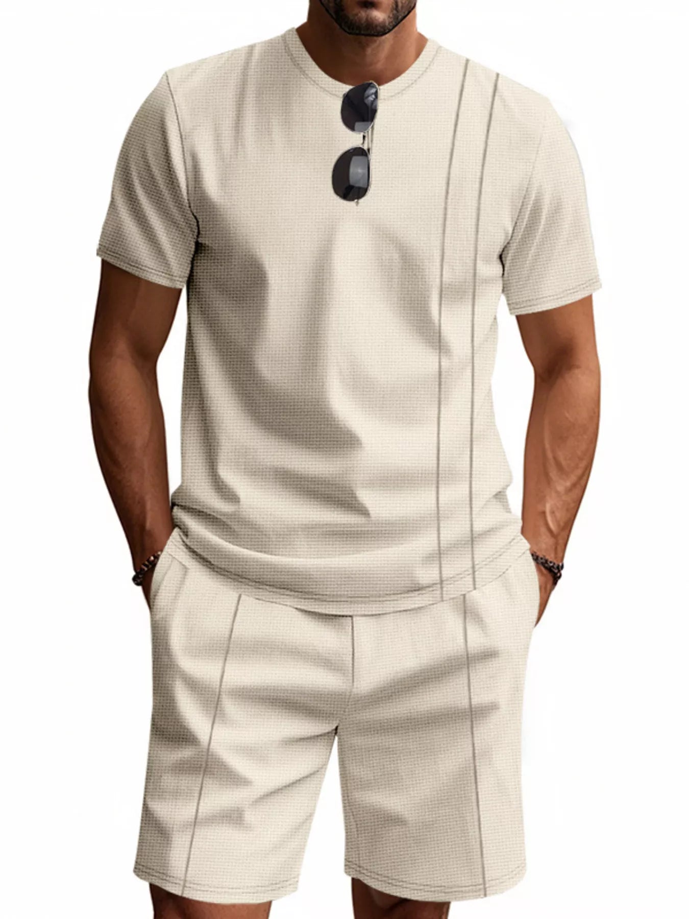 Ensemble Homme Été — T-Shirt Rayé & Short avec Poches - Bootiky