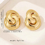 Boucles d'Oreilles Graphiques Saga Nœud Chunky – Plaqué Or 18K ou Argent - Bootiky
