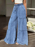 Jean wide-leg à volants – coupe ample et décontractée - Bootiky