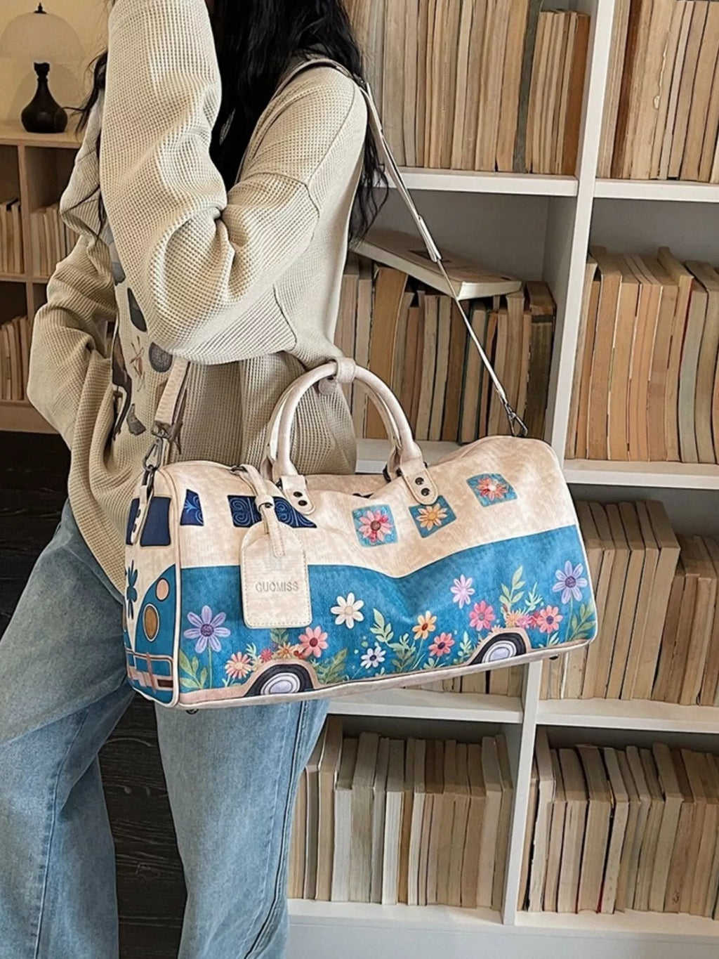 Sac de Voyage Duffel Imprimé Floral — Cuir PU Grande Capacité - Bootiky