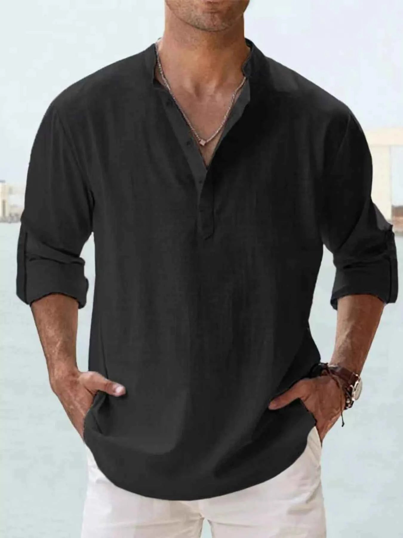 Chemise homme manches retroussables – 13 coloris, grande taille - Bootiky