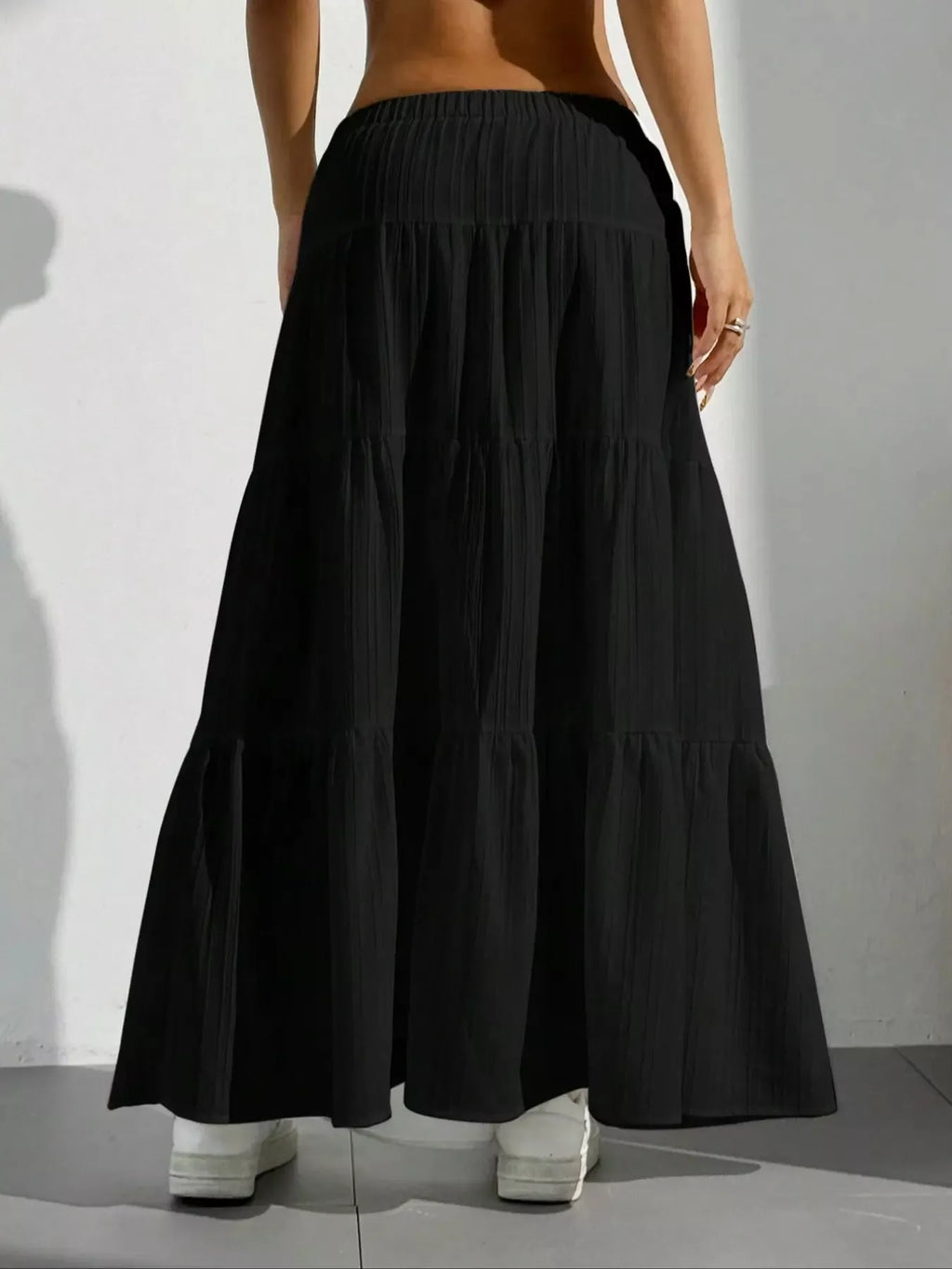 Jupe Maxi Bohème Esmée à Volants Superposés – Taille Élastique, S à XL - Bootiky
