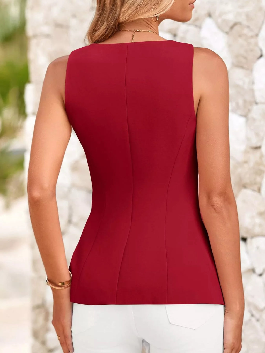 Gilet de Costume Quiet Luxury Col Carré – Boutonnage, S à 2XL - Bootiky
