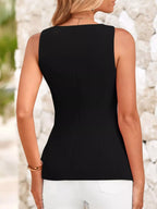 Gilet de Costume Quiet Luxury Col Carré – Boutonnage, S à 2XL - Bootiky