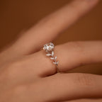 Bague Feuille Moissanite 1 Carat — Argent Sterling 925 - Bootiky