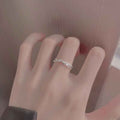 Bague Ouverte Ajustable Elysée – Argent 925 & Zircons, Taille Universelle, Quiet Luxury - Bootiky