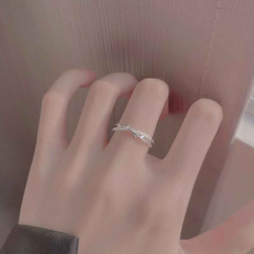 Bague Ouverte Ajustable Elysée – Argent 925 & Zircons, Taille Universelle, Quiet Luxury - Bootiky