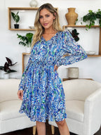 Robe Longue Imprimée — Cordon de Serrage & Manches Longues Doublée - Bootiky