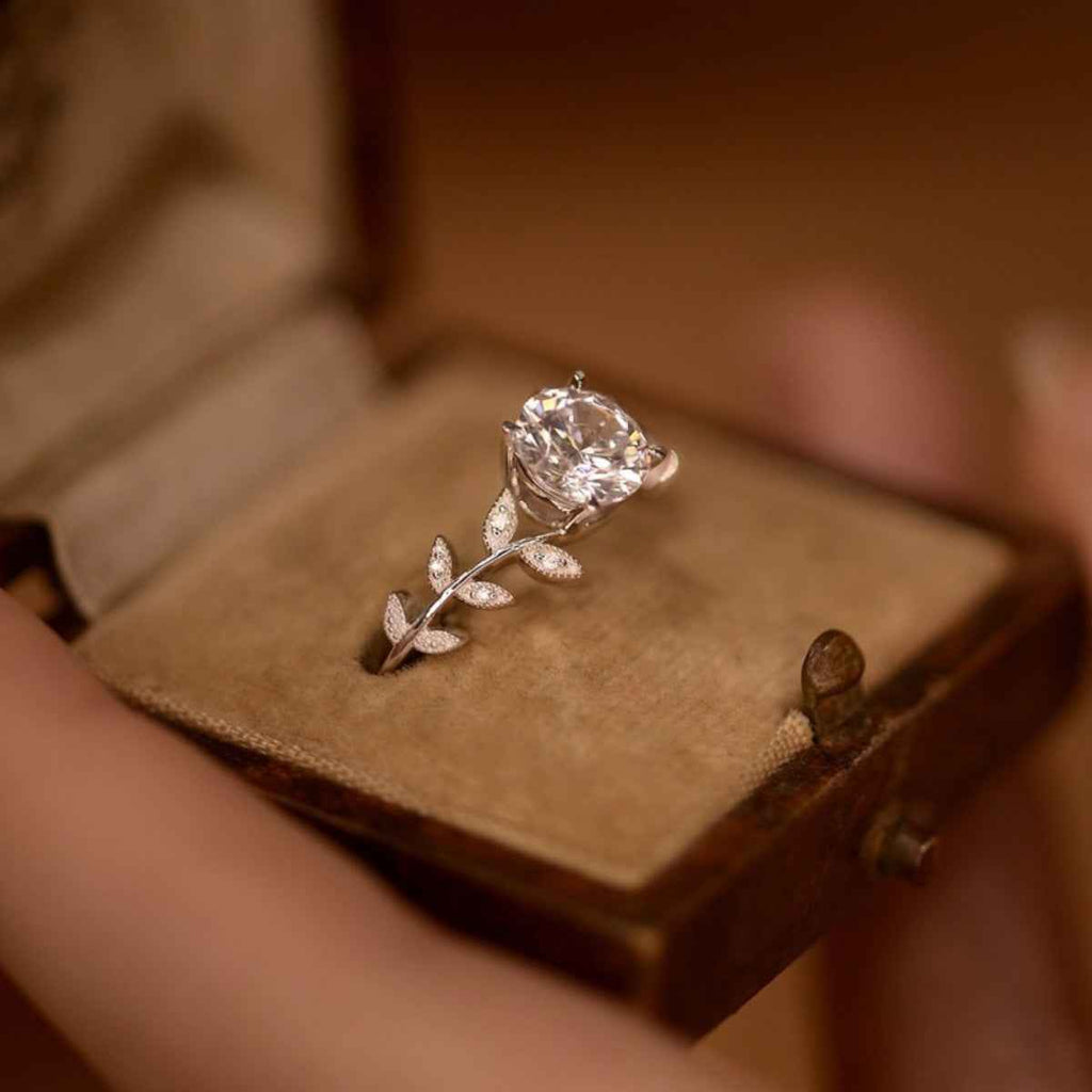 Bague Feuille Moissanite 1 Carat — Argent Sterling 925 - Bootiky