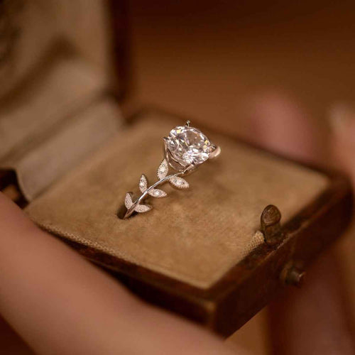 Bague Feuille Moissanite 1 Carat — Argent Sterling 925 - Bootiky