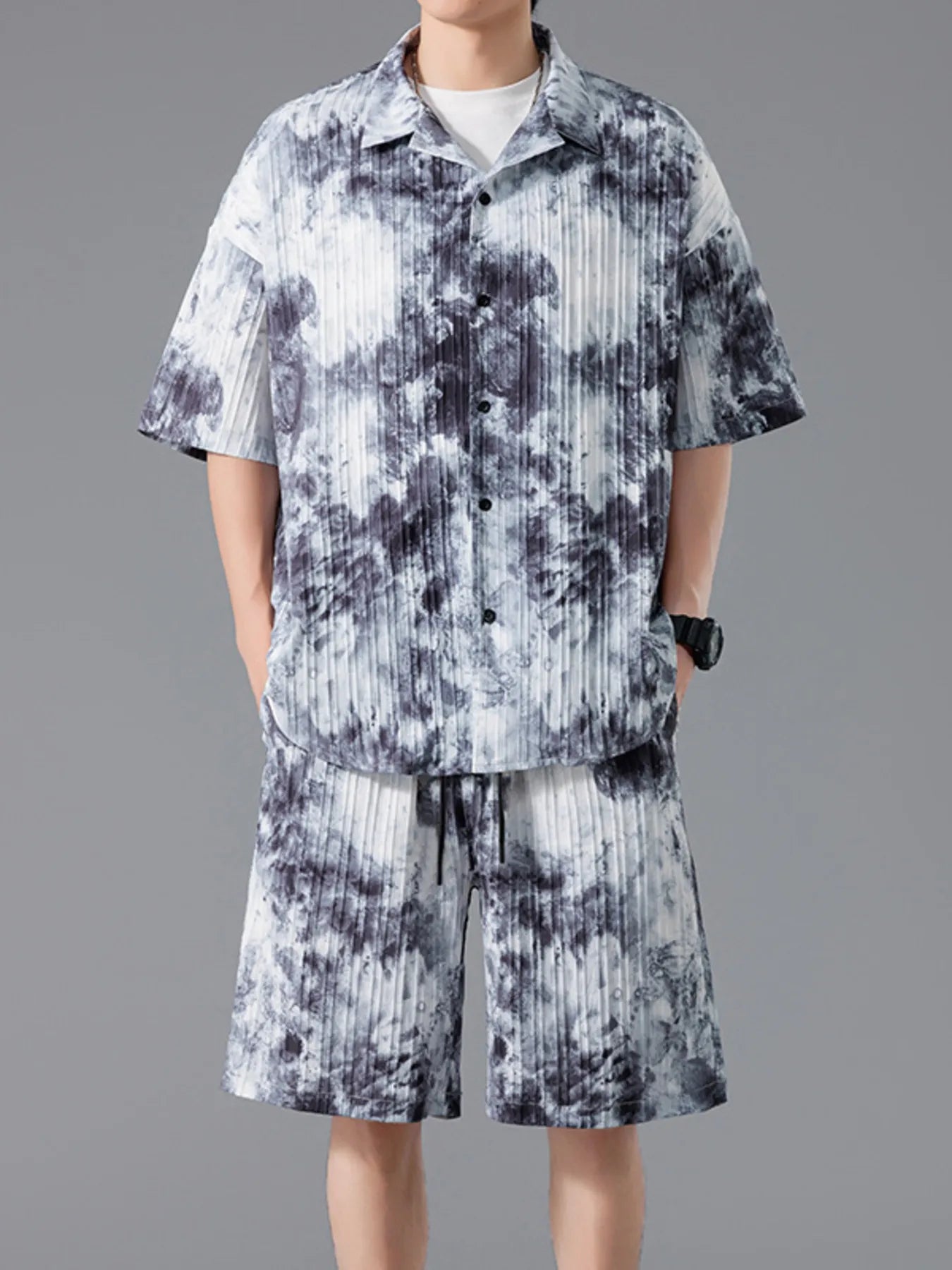 Ensemble Homme Été — Chemise Tie-Dye & Short Casual - Bootiky