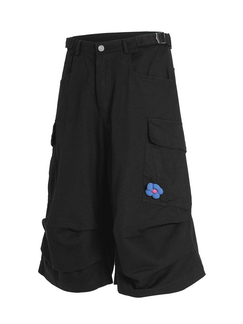 Short Cargo Large Homme — Coupe Wide Leg & Patch Floral - Bootiky