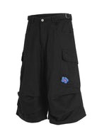 Short Cargo Large Homme — Coupe Wide Leg & Patch Floral - Bootiky