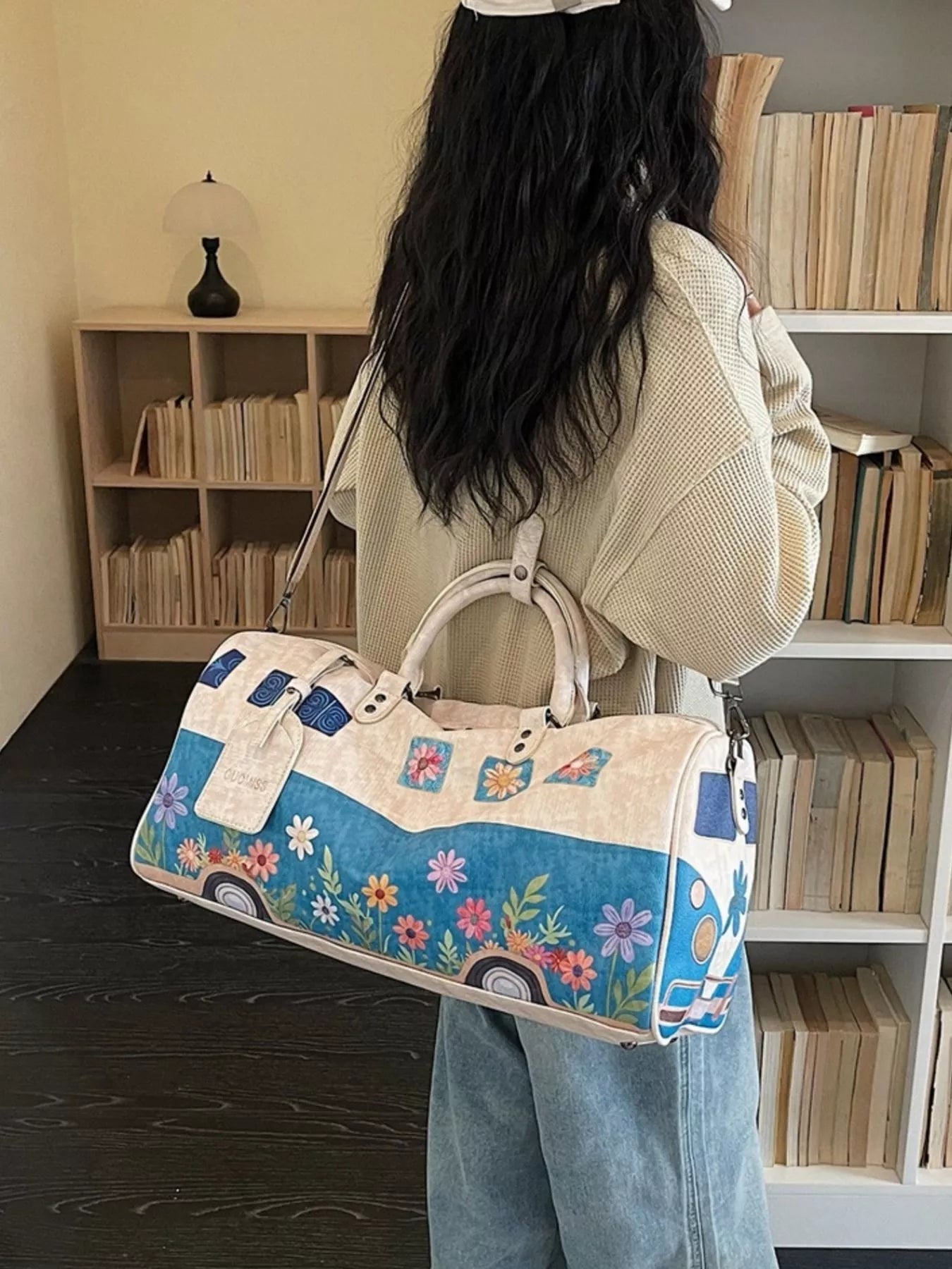 Sac de Voyage Duffel Imprimé Floral — Cuir PU Grande Capacité - Bootiky