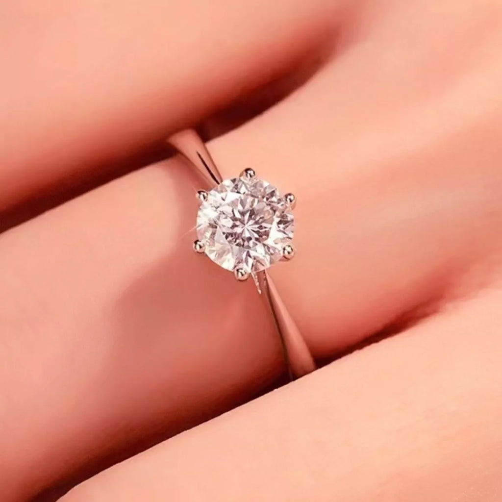 Bague Moissanite 5 Carats — Argent Sterling 925 Ajustable - Bootiky