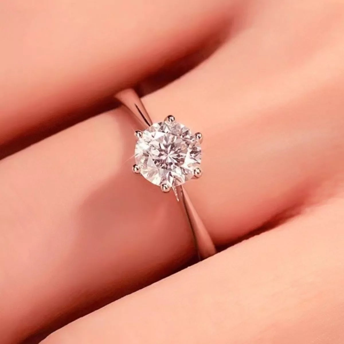 Bague Moissanite 5 Carats — Argent Sterling 925 Ajustable - Bootiky