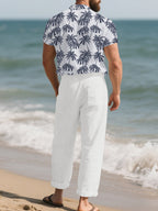 Ensemble d'Été Fluide Oasis – Chemise Palmiers & Pantalon Large Homme, S à 3XL - Bootiky