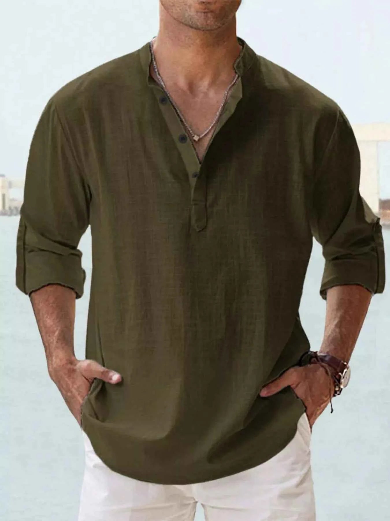 Chemise homme manches retroussables – 13 coloris, grande taille - Bootiky
