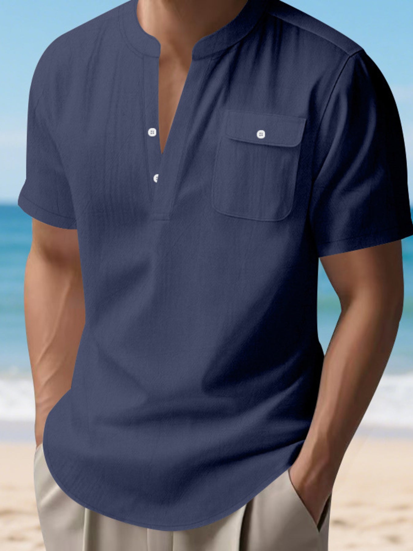 Chemise homme manches courtes à boutons – grande taille - Bootiky