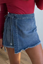 Jupe-Short en Jean Portefeuille Chic Denim – Short Intégré, Tailles 4 à 16 - Bootiky