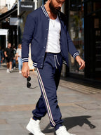 Ensemble Fluide à Rayures Riviera Lines – Haut & Pantalon Homme, S à 3XL - Bootiky