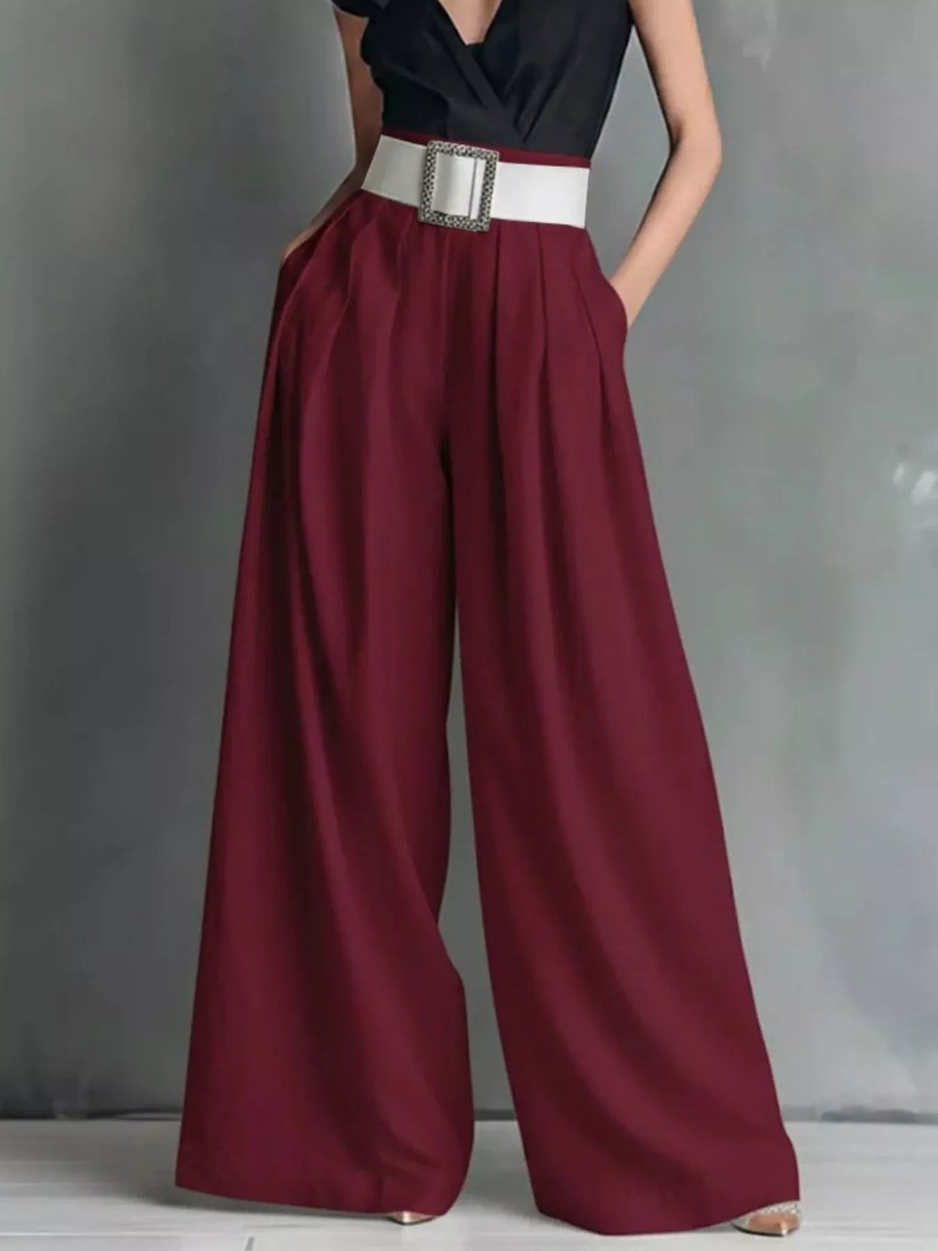 Pantalon Fluide Ample Palazzo Taille Haute – Wide-Leg, S à 2XL - Bootiky