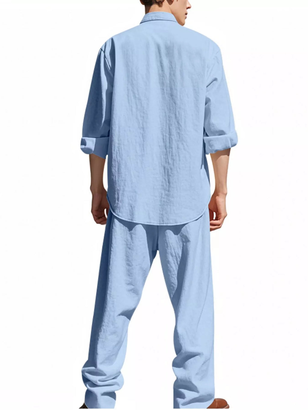 Ensemble Casual en Lin Le Saint-Tropez – Chemise & Pantalon Large Homme, S à 3XL - Bootiky