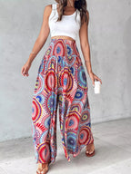 Pantalon Large Imprimé — Taille Smokée & Poches - Bootiky