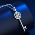 Collier Clé de Prestige Argent 925 & Moissanite 1 Carat – Certificat & Écrin Inclus - Bootiky