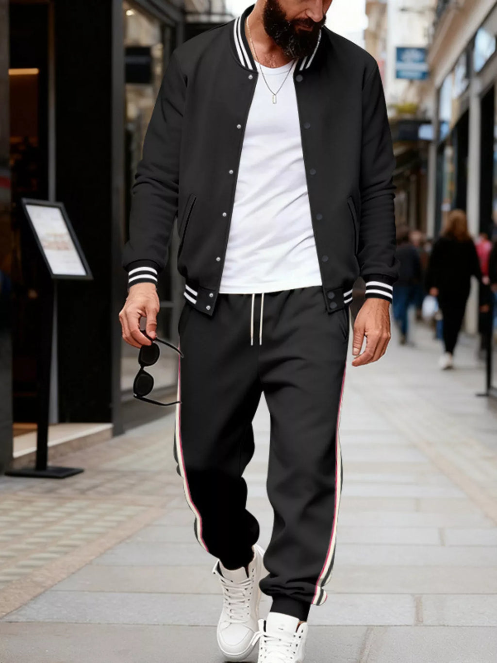Ensemble Fluide à Rayures Riviera Lines – Haut & Pantalon Homme, S à 3XL - Bootiky