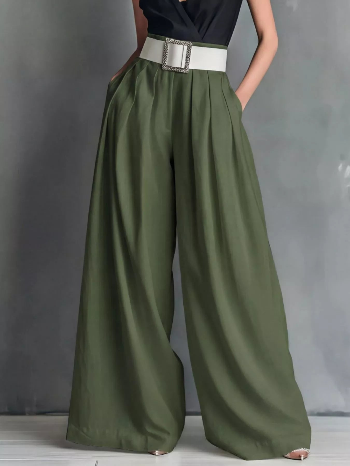 Pantalon Fluide Ample Palazzo Taille Haute – Wide-Leg, S à 2XL - Bootiky