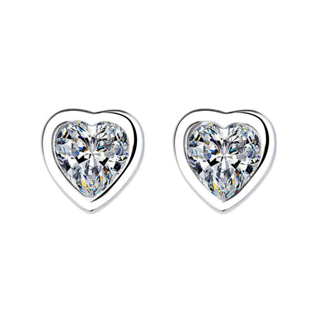 Clous d'Oreilles Amour Sacré Cœur – Argent 925 & Zircons, Écrin Inclus - Bootiky
