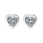 Clous d'Oreilles Amour Sacré Cœur – Argent 925 & Zircons, Écrin Inclus - Bootiky