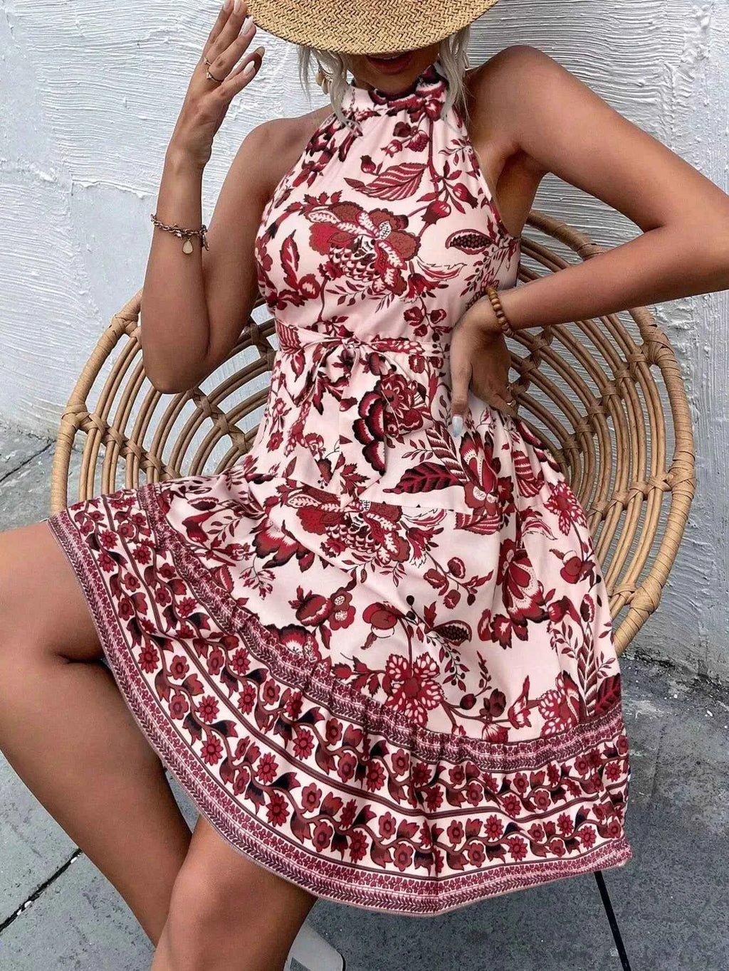 Robe d'Été Fluide Estoril Sans Manches – Ceinture Incluse, S à 2XL - Bootiky