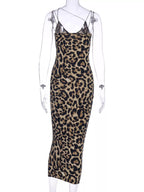 Robe Midi Bretelles Spaghetti — Imprimé Animal & Très Extensible - Bootiky
