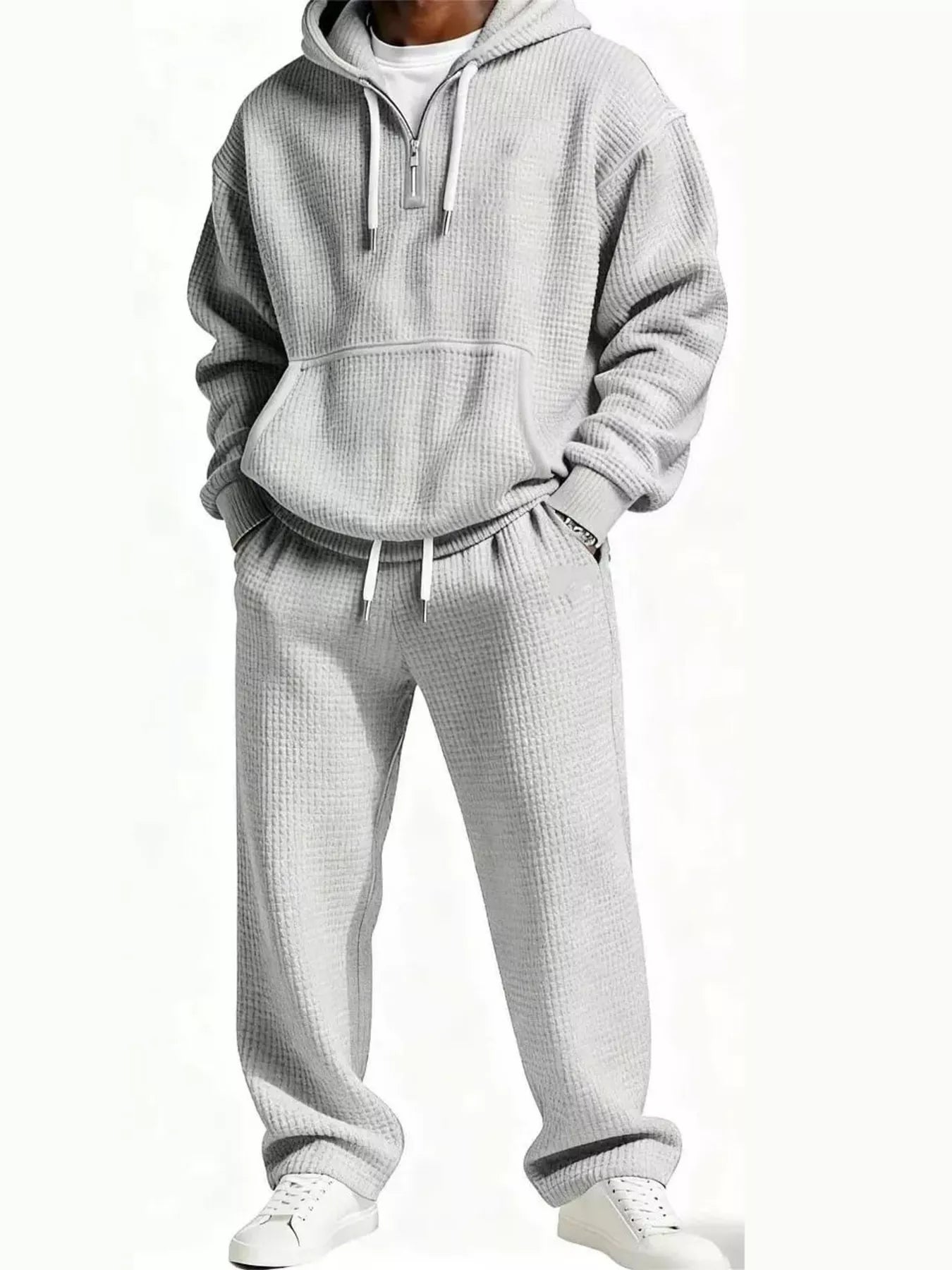 Ensemble Homme — Sweat à Capuche Waffle-Knit & Pantalon Oversized - Bootiky