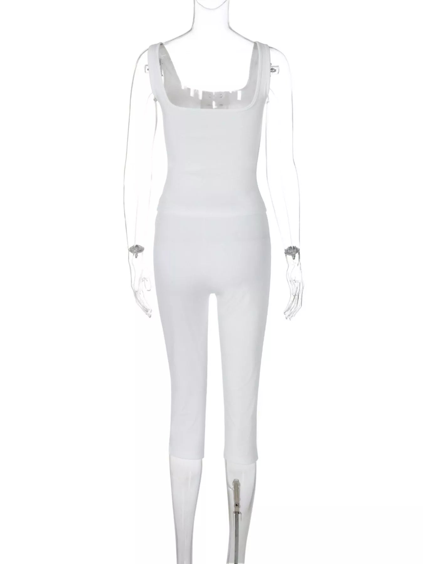 Ensemble tank top laçage & capri femme – 2 coloris White & Black - Bootiky