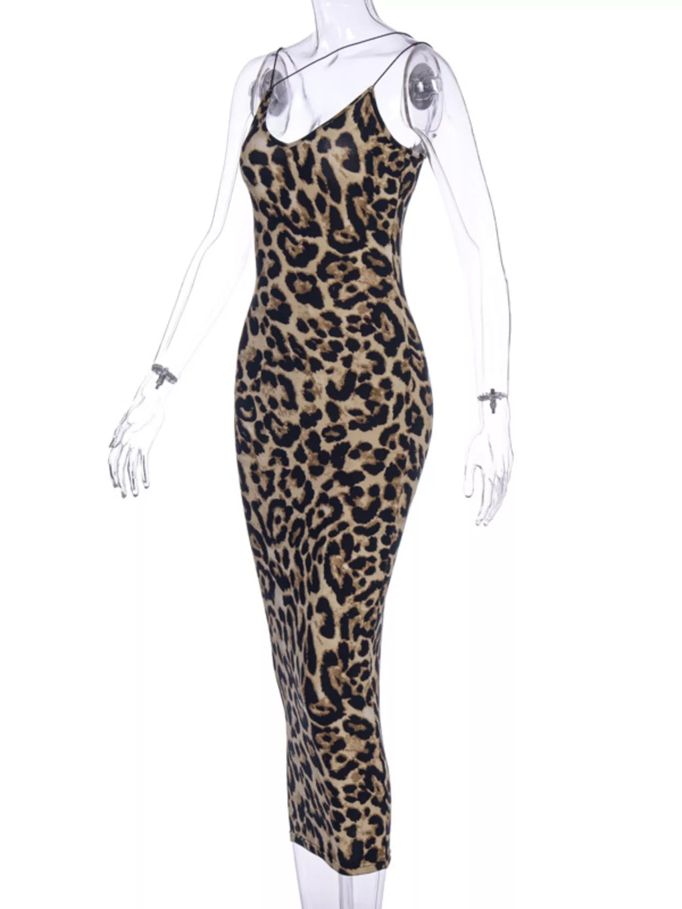 Robe Midi Bretelles Spaghetti — Imprimé Animal & Très Extensible - Bootiky
