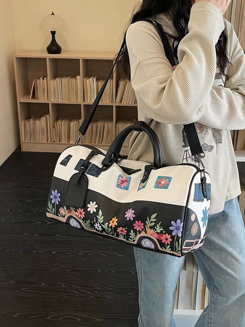 Sac de Voyage Duffel Imprimé Floral — Cuir PU Grande Capacité - Bootiky