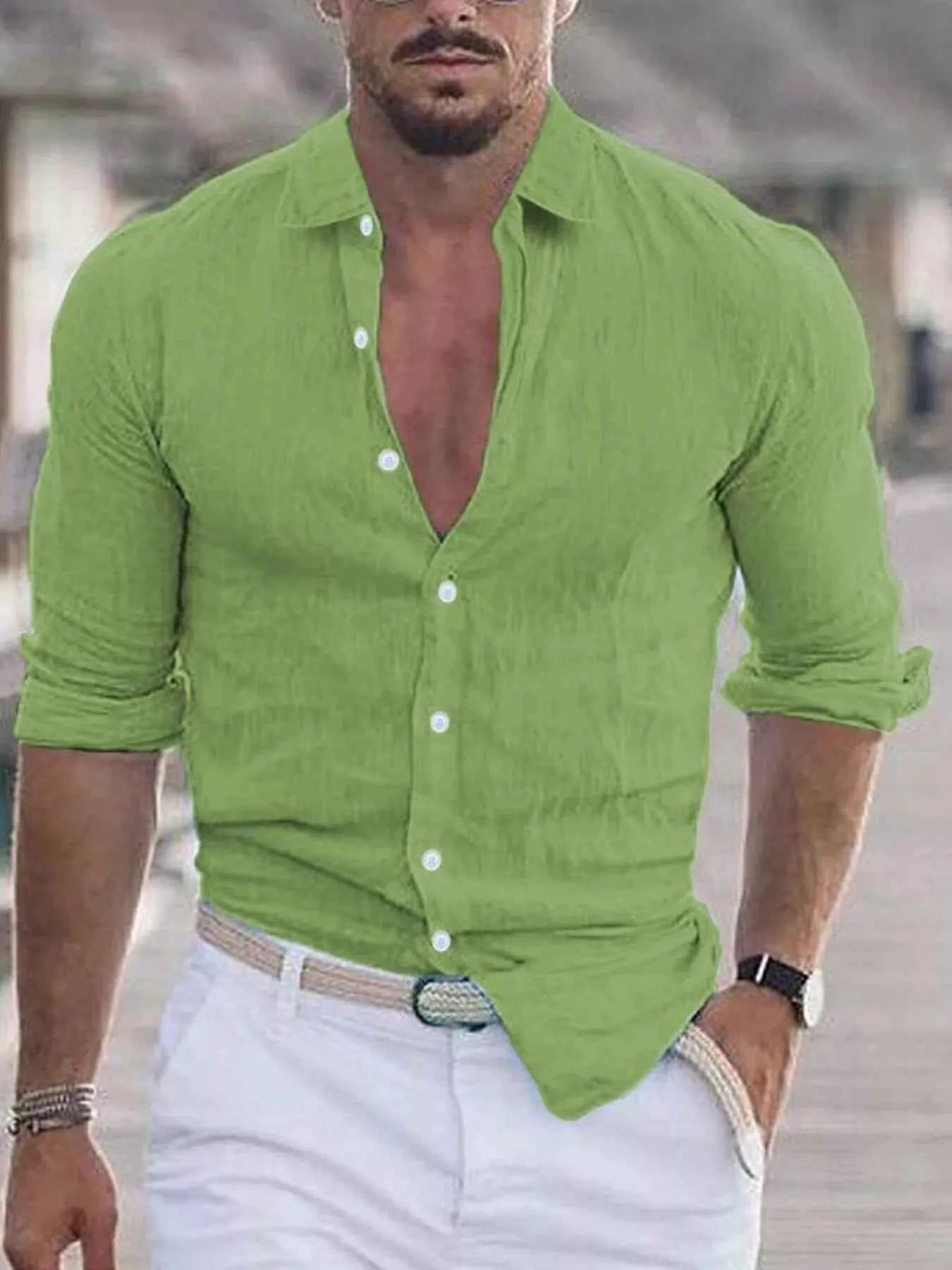 Chemise homme casual à boutons – 13 coloris, grande taille - Bootiky