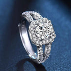 Bague Solitaire Moissanite 1 Carat — Argent Sterling 925 Ajustable - Bootiky