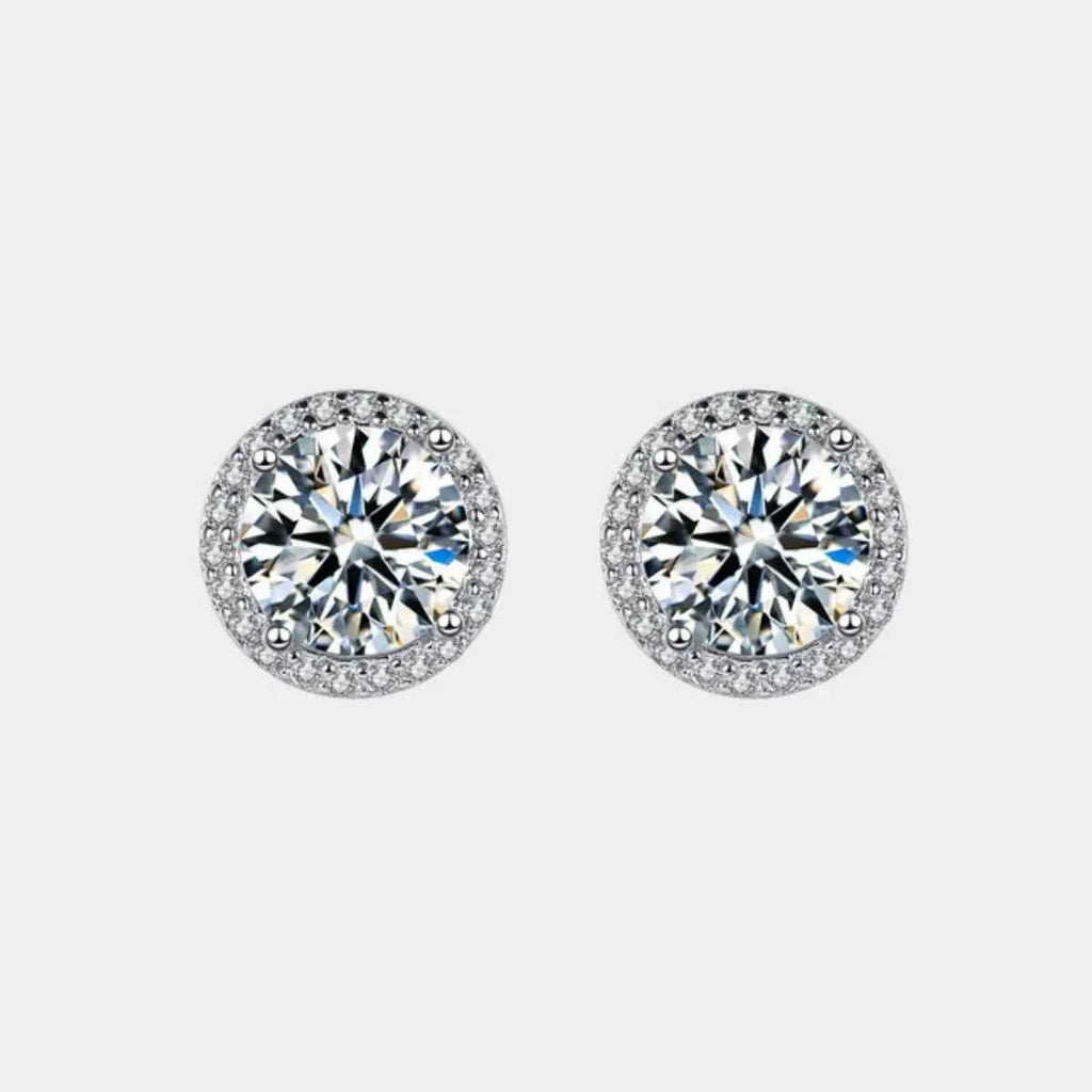 Puces d'Oreilles Moissanite 1 Carat — Argent Sterling 925 - Bootiky