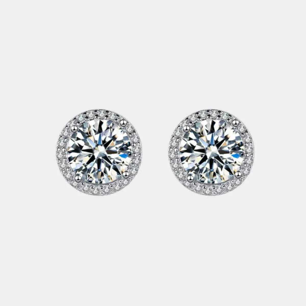 Puces d'Oreilles Moissanite 1 Carat — Argent Sterling 925 - Bootiky